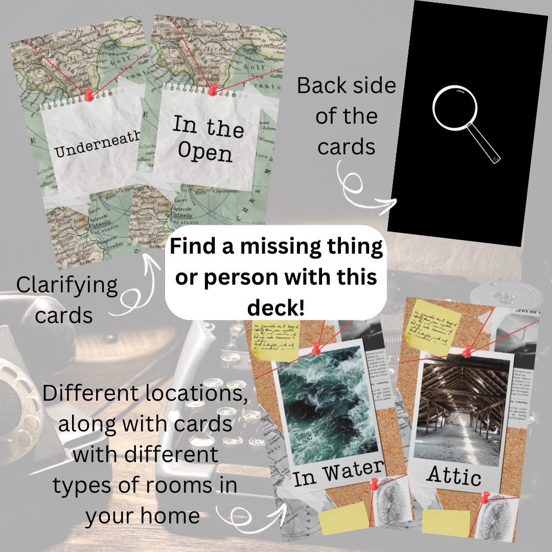 Missing Oracle Deck ( 64 cards ) / find missing things *MADE TO ORDER*